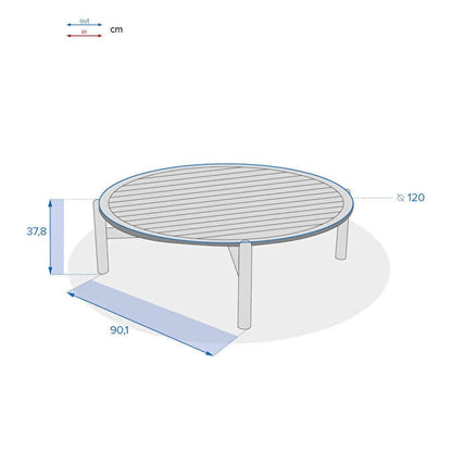 Table basse de jardin 120 x 38 cm ronde DEONA Acacia