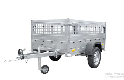 Top remorque garden trailer 200 kipp avec rehausses grillagées et roue jockey – Neuve – DESTOCKAGE