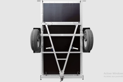 Remorque bagagère garden trailer 200 kipp 200 x 106 cm avec bâche haute bleue, arceau et roue jockey – Neuve – DESTOCKAGE
