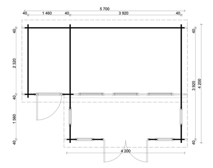 Chalet de jardin Landes ISO avec annexe