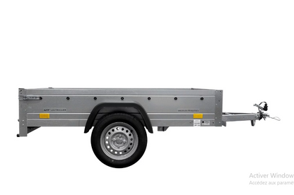 Remorque bagagère garden trailer 200 kipp 200 x 106 cm avec bâche haute bleue, arceau et roue jockey – Neuve – DESTOCKAGE