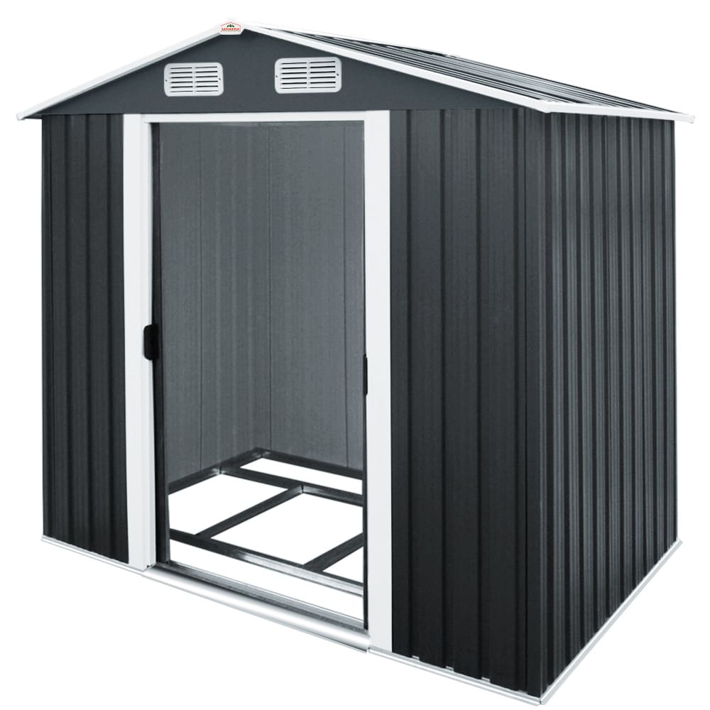 Abri de jardin en métal gris 257x205x177cm – Neuf – DESTOCKAGE