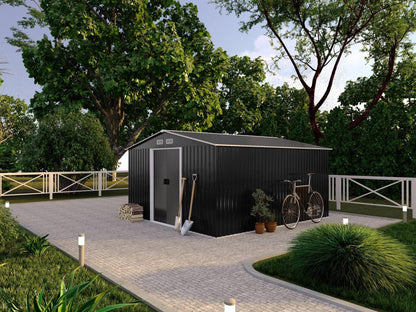 Abri de jardin en acier galvanisé gris 12,5 m² – Neuf – DESTOCKAGE