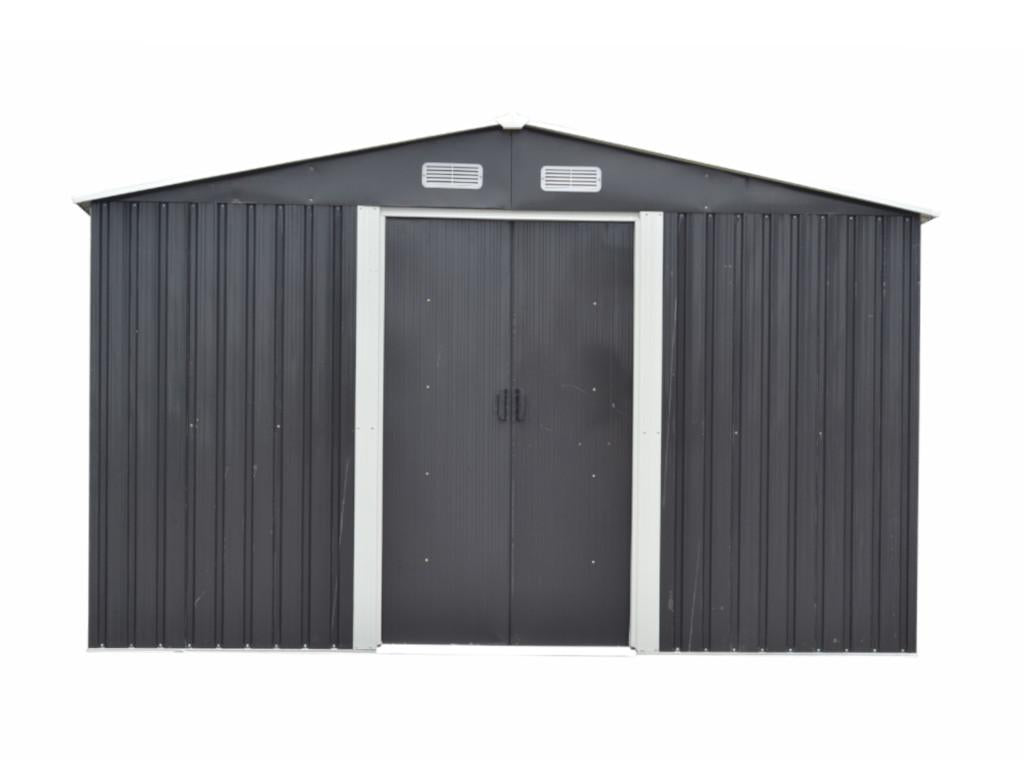 Abri de jardin en acier galvanisé gris 12,5 m² – Neuf – DESTOCKAGE
