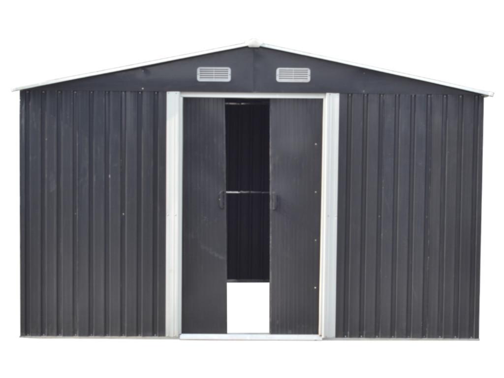 Abri de jardin en acier galvanisé gris 12,5 m² – Neuf – DESTOCKAGE