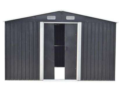 Abri de jardin en acier galvanisé gris 12,5 m² – Neuf – DESTOCKAGE