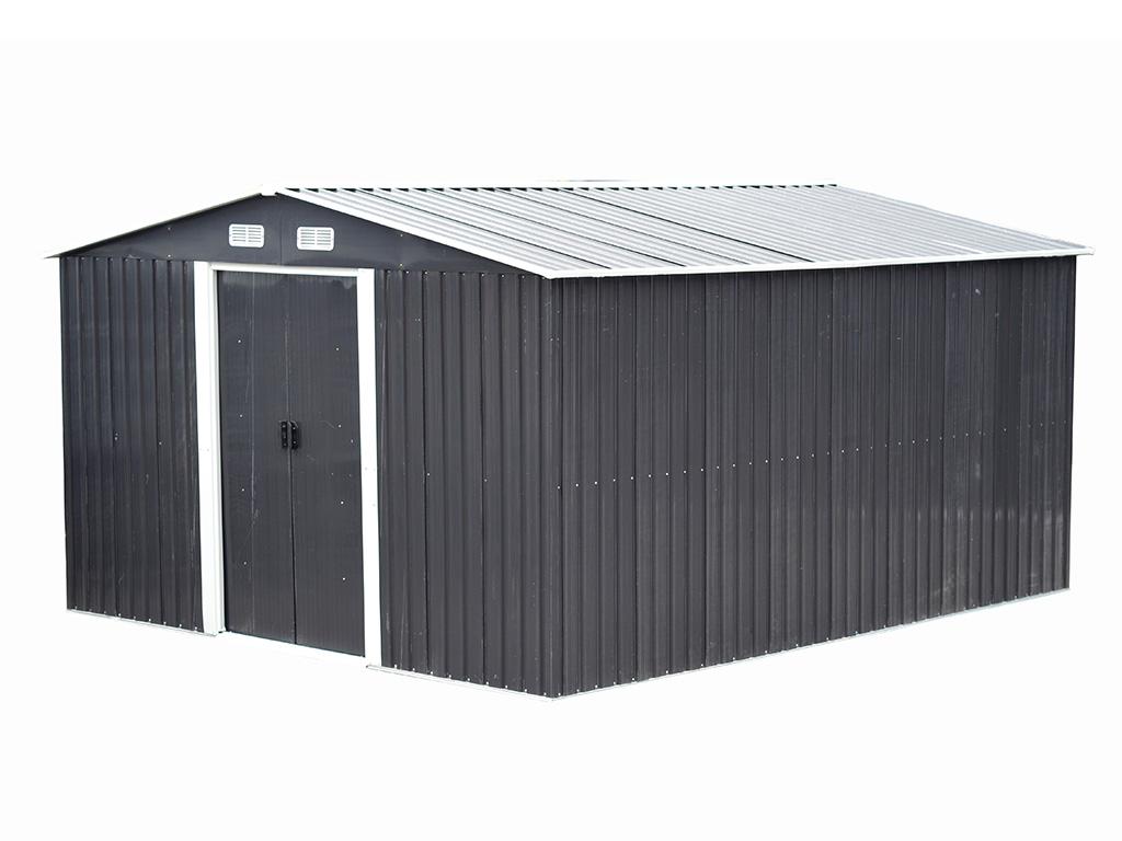 Abri de jardin en acier galvanisé gris 12,5 m² – Neuf – DESTOCKAGE